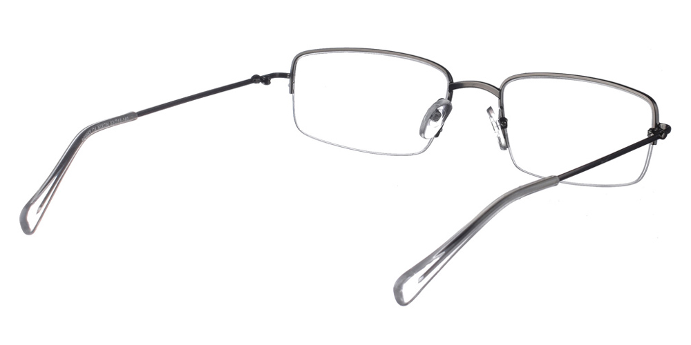 Τετράγωνα ελαφριά μεταλλικά ανδρικά και γυναικεία γυαλιά οράσεως Brixton Nixon BF0053 C4 nylor σε σκούρο ασημί χρώμα για όλα τα πρόσωπα.