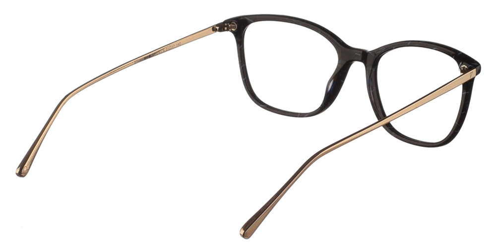 Γυναικεία κοκάλινα γυαλιά οράσεως Brixton Regents BF0104 C2 με μπλε σκελετό και μεταλλικούς χρυσούς βραχίονες για όλα τα πρόσωπα.