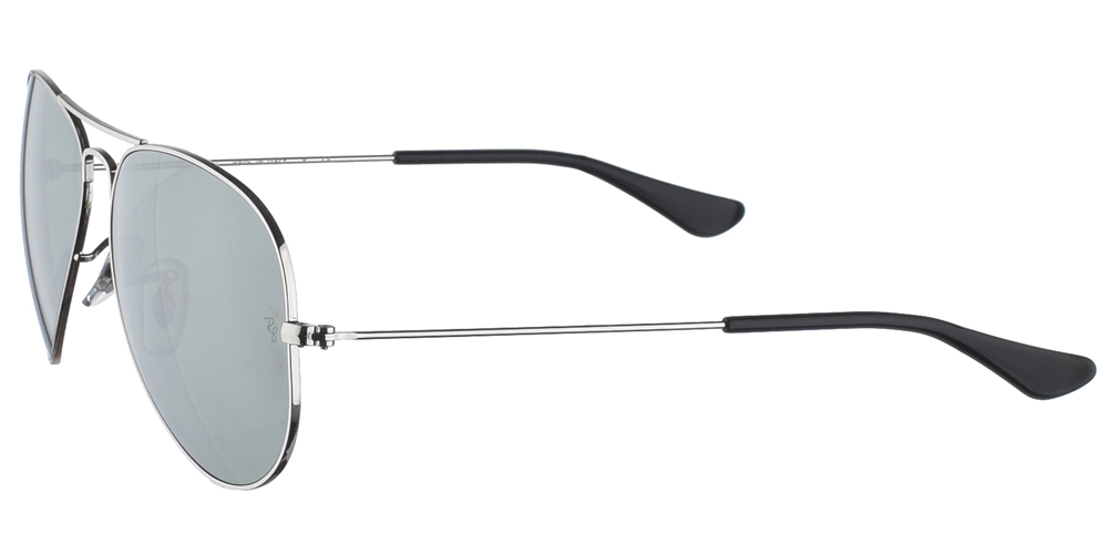 Διαχρονικά aviator γυαλιά ηλίου RB 3025 σε ασημί μεταλλικό σκελετό και ασημί κρυστάλλους της εταιρίας Ray Ban για μικρά και μεσαία πρόσωπα.