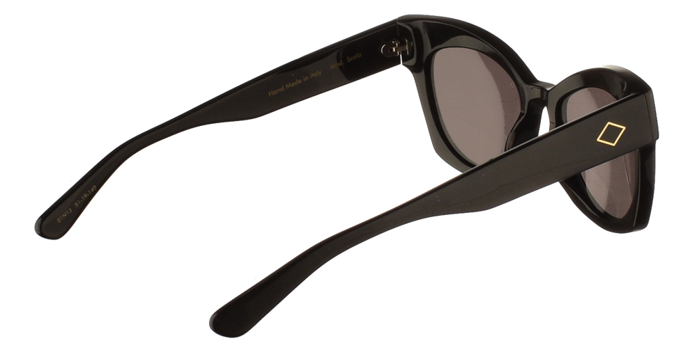 Χειροποίητα κοκάλινα γυναικεία γυαλιά ηλίου Charlie Max Scala 01N13 πεταλούδα, σε μαύρο σκελετό και σκούρους γκρι φακούς για όλα τα πρόσωπα.