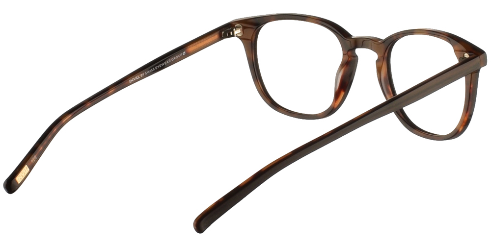Τετράγωνα κοκάλινα ανδρικά και γυναικεία γυαλιά οράσεως Invu B4908 C σε σκούρο καφέ ματ σκελετό για μικρά και μεσαία πρόσωπα.