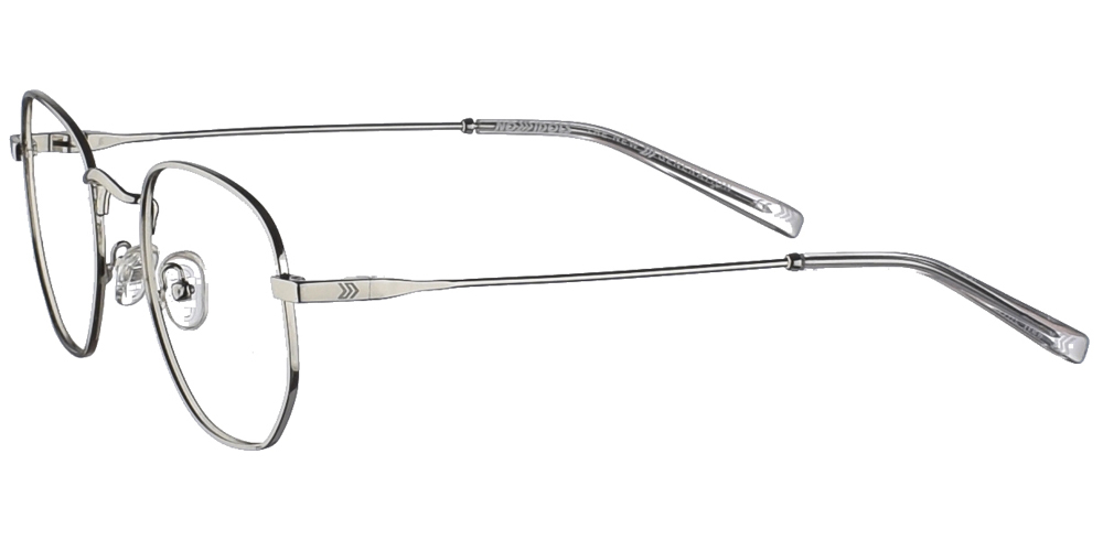 Μεταλλικά τετράγωνα ανδρικά και γυναικεία γυαλιά οράσεως No Idols Iggy IGG002 με ασημί σκελετό για όλα τα πρόσωπα.