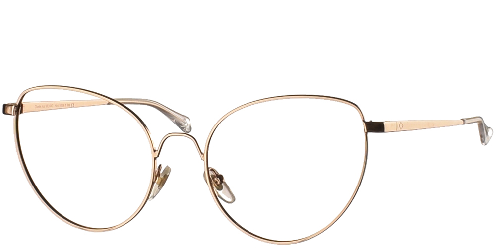 Γυναικεία μεταλλικά γυαλιά οράσεως σε σχήμα πεταλούδα Charlie Max Certosa GR σε χρυσό χρώμα για μεσαία και μεγάλα πρόσωπα.