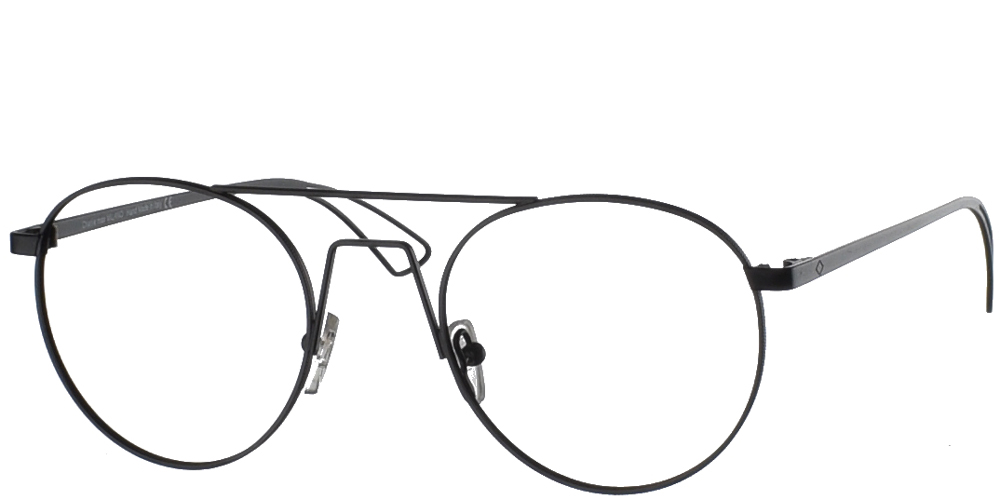 Στρογγυλά μεταλλικά ανδρικά και γυναικεία γυαλιά οράσεως Charlie Max Sempione BL-S13 σε μαύρο χρώμα για μικρά και μεσαία πρόσωπα.