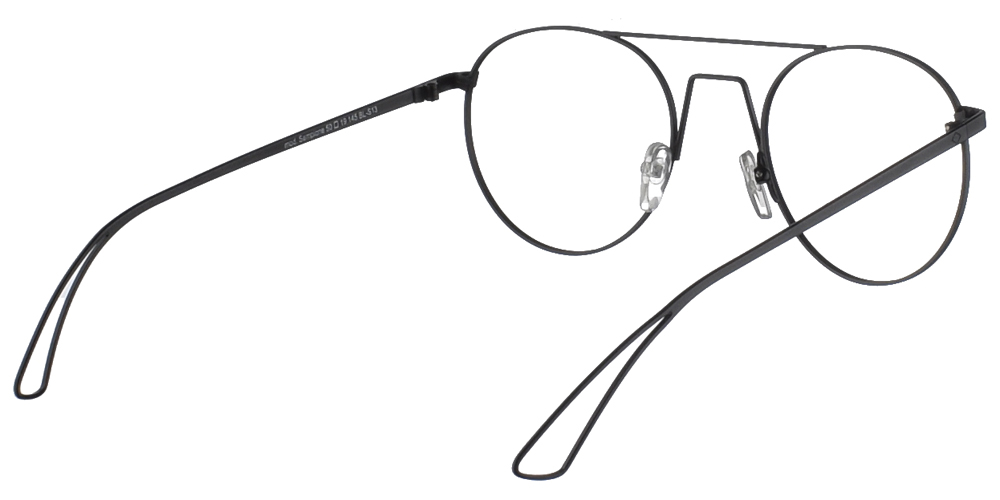 Στρογγυλά μεταλλικά ανδρικά και γυναικεία γυαλιά οράσεως Charlie Max Sempione BL-S13 σε μαύρο χρώμα για μικρά και μεσαία πρόσωπα.