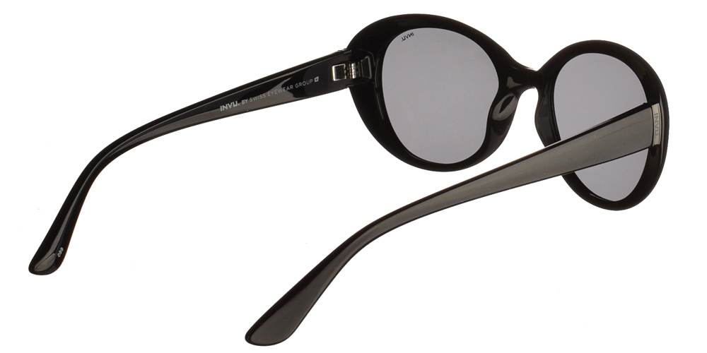 Διαχρονικά κοκάλινα γυναικεία γυαλιά ηλίου B2022 A σε μαύρο χρώμα με γκρι polarized φακούς της εταιρίας Invu για μικρά και μεσαία πρόσωπα.