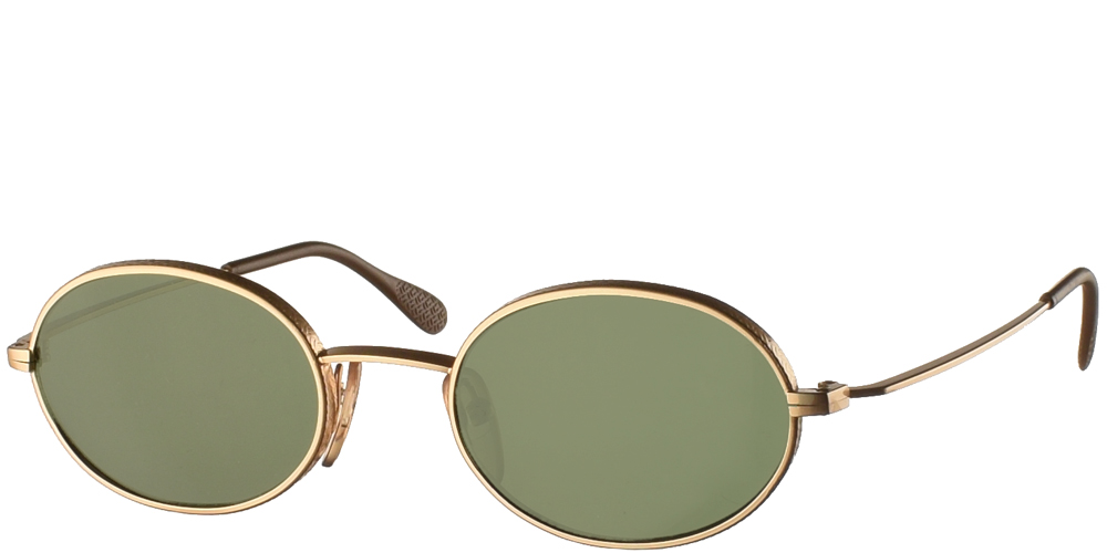 Μεταλλικά ανδρικά και γυναικεία γυαλιά ηλίου Original Vintage 3798 Gold σε χρυσό σκελετό και σκούρους πράσινους φακούς για όλα τα πρόσωπα.