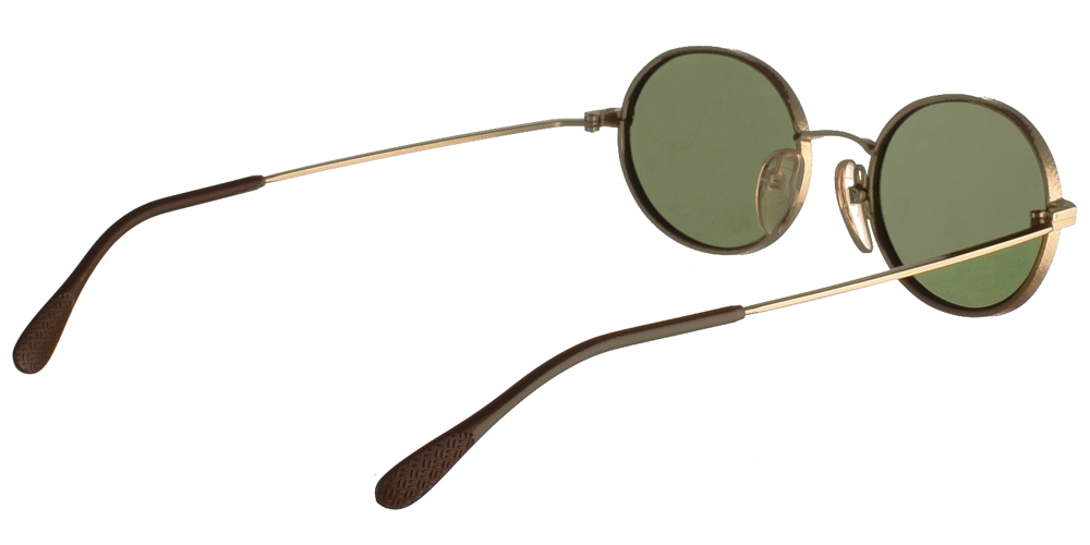 Μεταλλικά ανδρικά και γυναικεία γυαλιά ηλίου Original Vintage 3798 Gold σε χρυσό σκελετό και σκούρους πράσινους φακούς για όλα τα πρόσωπα.