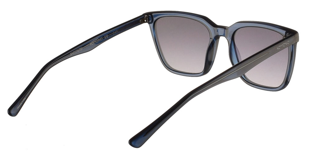 Κοκάλινα unisex γυαλιά ηλίου Jay σε μπλε σκελετό και σκούρους γκρι ντεγκραντέ φακούς της εταιρίας Komono για όλα τα πρόσωπα.