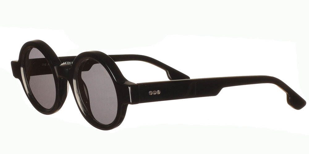 Κοκάλινα unisex στρογγυλά γυαλιά ηλίου Adrian μαύρα με  γκρι σκούρους polarized φακούς της εταιρίας Komono για όλα τα πρόσωπα.