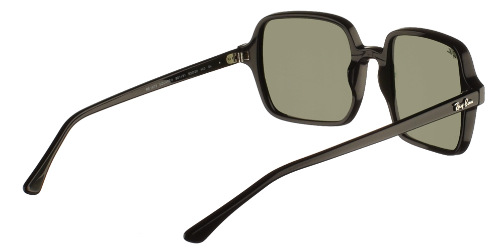 Διαχρονικά unisex τετράγωνα κοκάλινα γυαλιά ηλίου RB 1973 Square II σε μαύρο σκελετό και πράσινους κρυστάλλους της εταιρίας Ray Ban για όλα τα πρόσωπα.