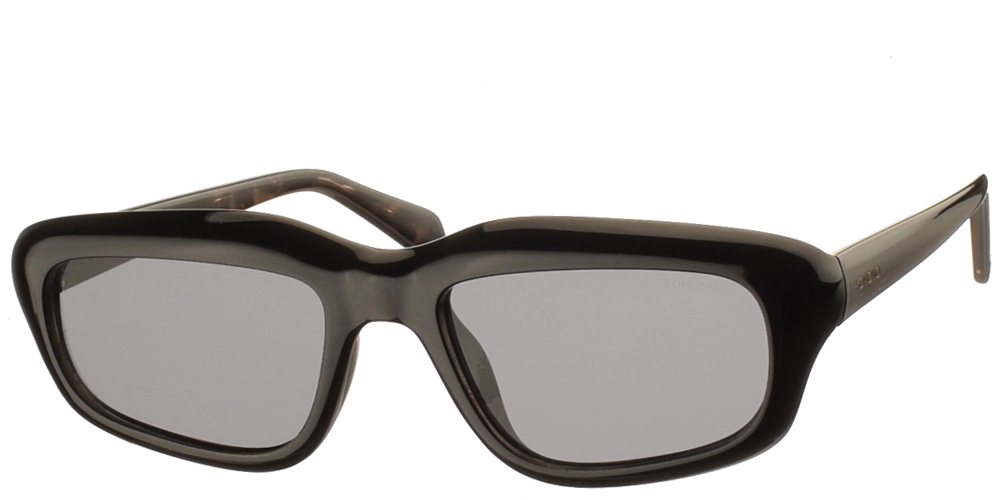 Κοκάλινα unisex γυαλιά ηλίου Matt σε μαύρη ταρταρούγα και επίπεδους γκρι φακούς της εταιρίας Komono για μεσαία και μεγάλα πρόσωπα.