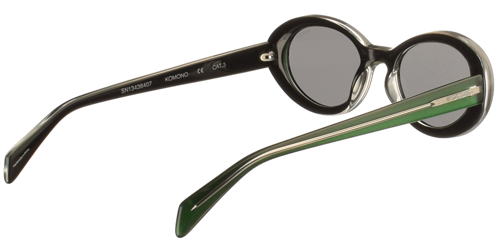 Γυναικεία κοκάλινα γυαλιά ηλίου Ana σε πράσινο σκελετό και σκούρους γκρι φακούς της εταιρίας Komono για μικρά και μεσαία πρόσωπα.