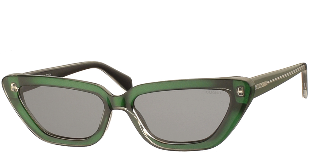 Γυναικεία κοκάλινα γυαλιά ηλίου πεταλούδα Tony σε πράσινο σκελετό και σκούρους γκρι φακούς της εταιρίας Komono για μεσαία και μεγάλα πρόσωπα.