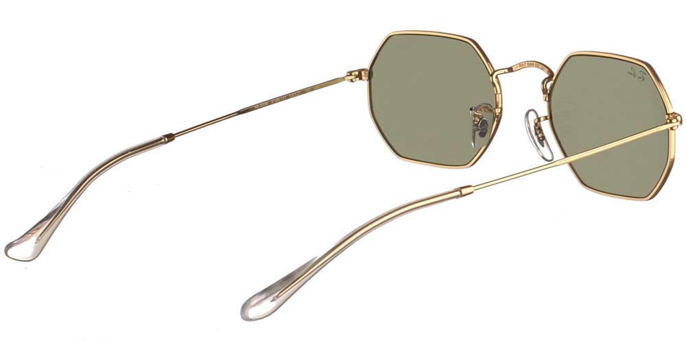Woman's and men's metal sunglasses Ray Ban 3556N 9196 /31 Octagonal with gold metal και dark green crystal lenses by Ray Ban best for medium and large faces.