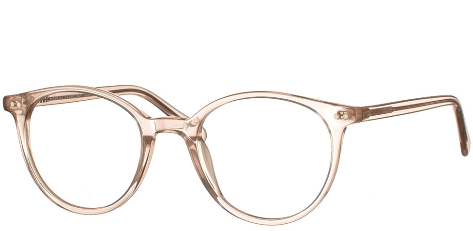 Στρογγυλά χειροποίητα κοκάλινα γυναικεία γυαλιά οράσεως NY30106 3 σαμπανιζέ της εταιρίας Charles Stone κατάλληλα για μεσαία και μικρά πρόσωπα.