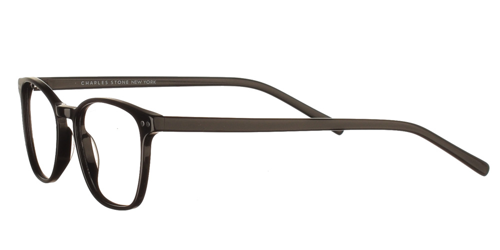 Τετράγωνα χειροποίητα κοκάλινα ανδρικά και γυναικεία  γυαλιά οράσεως NY30107 3 μαύρα της εταιρίας Charles Stone κατάλληλα για μεσαία και μεγάλα πρόσωπα.