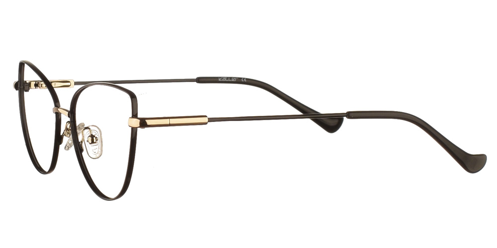 Μεταλλικά πεταλούδα γυναικεία γυαλιά οράσεως Κ3553 1 μαύρα με χρυσές λεπτομέρειες της εταιρίας Katler κατάλληλα για όλα τα πρόσωπα.