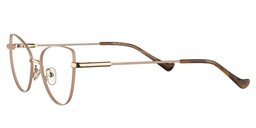 Μεταλλικά πεταλούδα γυναικεία γυαλιά οράσεως Κ3553 4 ροζ μπέζ με χρυσές λεπτομέρειες της εταιρίας Katler κατάλληλα για όλα τα πρόσωπα.