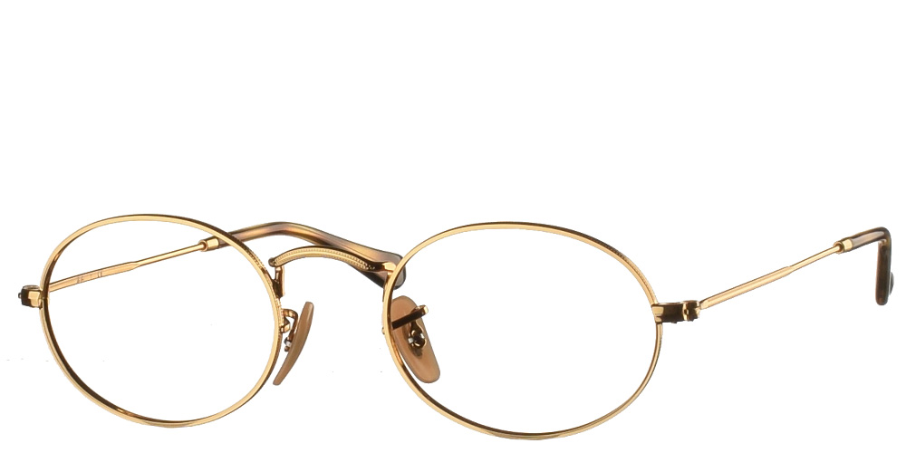 Οβάλ μεταλλικά ανδρικά και γυναικεία γυαλιά οράσεως RB 3547V  2500 χρυσά της εταιρίας Ray Ban πιο κατάλληλα για μικρά και μεσαία πρόσωπα.