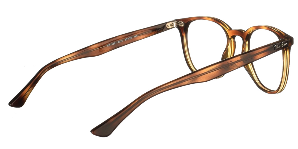 Τετράγωνα κοκάλινα ανδρικά και γυναικεία γυαλιά οράσεως RB 7159 2012 καφέ μελί της εταιρίας Ray Ban πιο κατάλληλα για μεσαία και μικρά πρόσωπα.