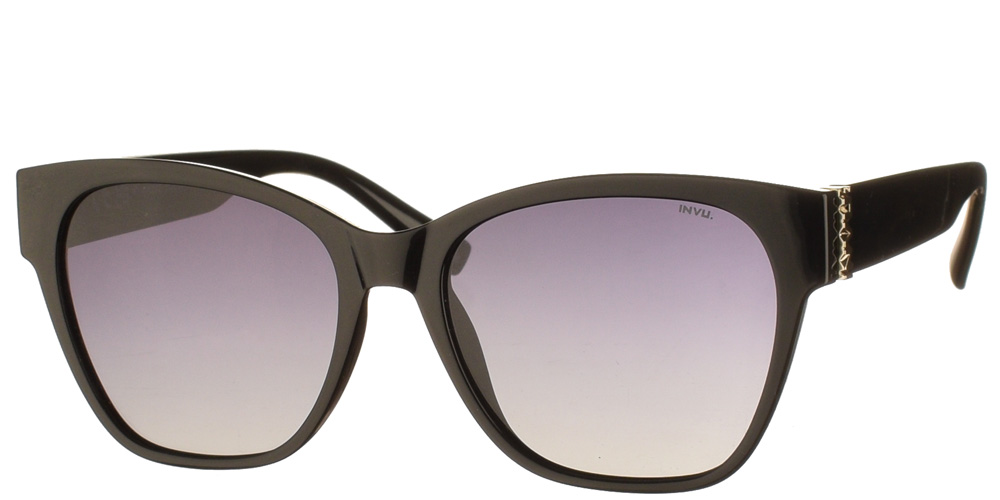 Διαχρονικά κοκάλινα γυναικεία γυαλιά ηλίου B2232A μαύρα με γκρι ντεγκραντέ polarized φακούς της εταιρίας Invu πιο κατάλληλα για μεσαία και μεγάλα πρόσωπα.