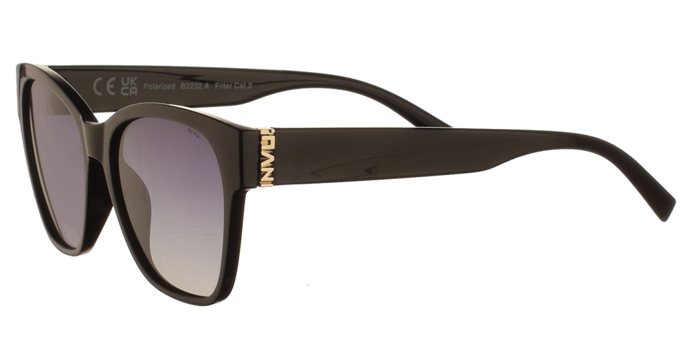 Διαχρονικά κοκάλινα γυναικεία γυαλιά ηλίου B2232A μαύρα με γκρι ντεγκραντέ polarized φακούς της εταιρίας Invu πιο κατάλληλα για μεσαία και μεγάλα πρόσωπα.