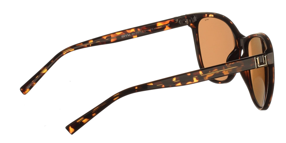 Διαχρονικά κοκάλινα γυναικεία γυαλιά ηλίου πεταλούδα B2230B καφέ ταρταρούγα με καφέ polarized φακούς της εταιρίας Invu κατάλληλα για όλα τα πρόσωπα.