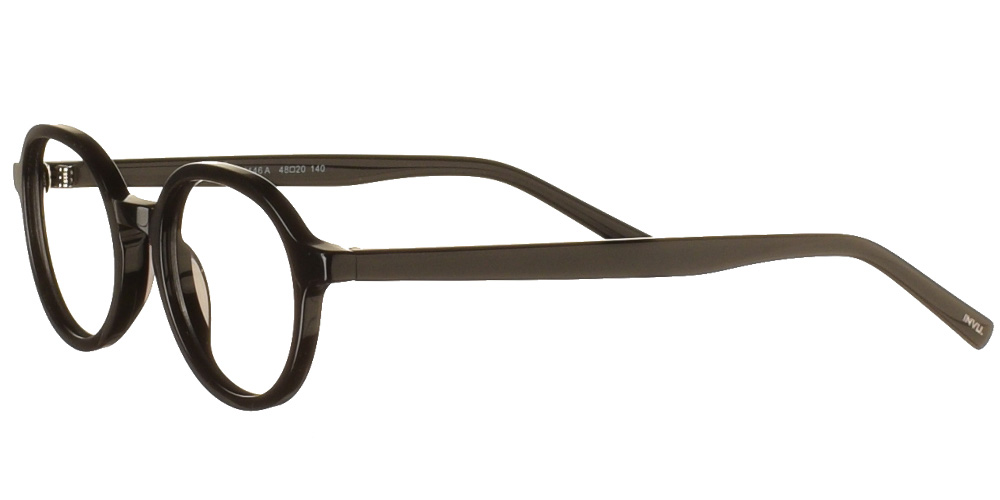 Οβάλ ανδρικά και γυναικεία κοκάλινα γυαλιά οράσεως  B4146 A μαύρα της εταιρίας Invu για μικρά πρόσωπα.
