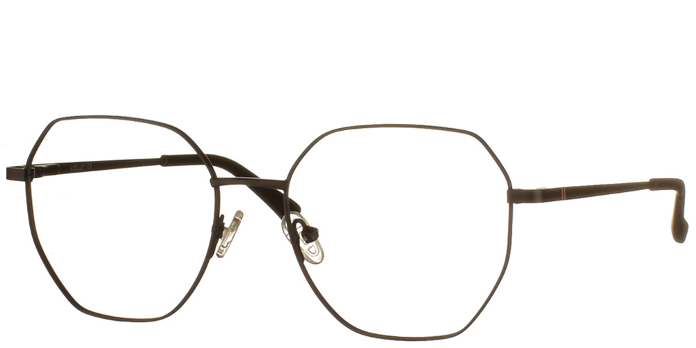 Metallic polygonal eyeglasses by Katler black matte more suitable for medium and large faces.