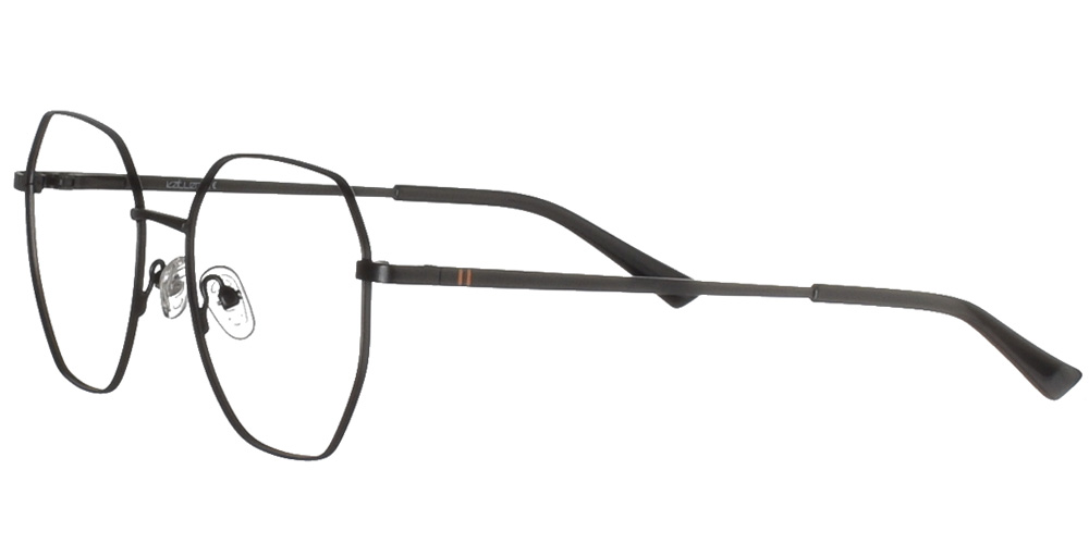 Metallic polygonal eyeglasses by Katler black matte more suitable for medium and large faces.