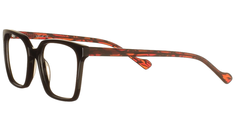 Kοκάλινα τετράγωνα γυαλιά οράσεως Κ1354 μαύρα με κόκκινη ταρταρούγα βραχίονες της εταιρίας Katler κατάλληλα για μεσαία και μεγάλα πρόσωπα.
