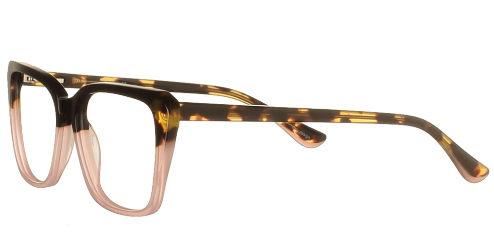 Kοκάλινα τετράγωνα γυαλιά οράσεως Κ1354 μαύρα-ροζ με ταρταρούγα βραχίονες της εταιρίας Katler κατάλληλα για μεσαία και μεγάλα πρόσωπα.
