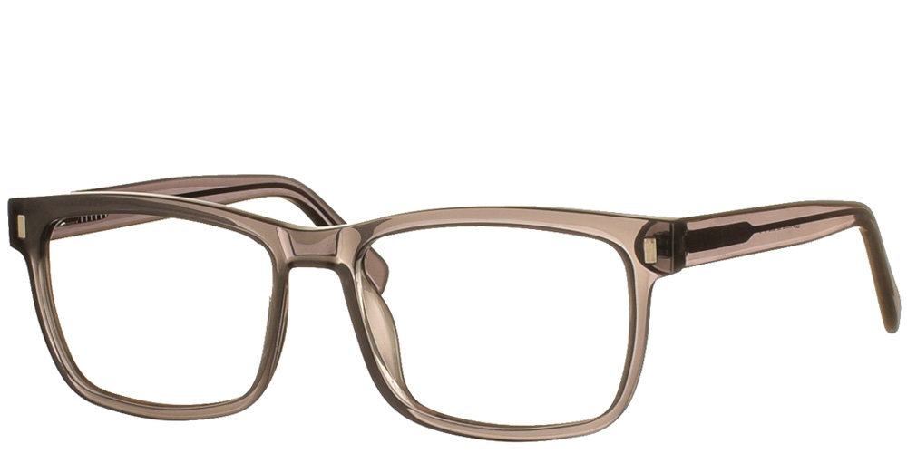 Acetate square eyewear trasparent grey with dark grey clip on  by Katler most suitable for medium and small faces.