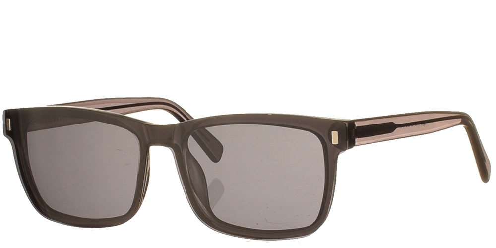 Kοκάλινα τετράγωνα γυαλιά οράσεως Κ30062 γκρι διάφανα με σκούρο γκρι clip on της εταιρίας Katler κατάλληλα για μεσαία και μικρά πρόσωπα.
