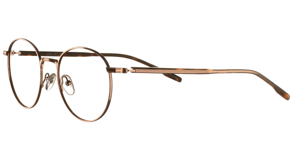Metallic round eyeglasses by Katler gold more suitable for medium and small faces.