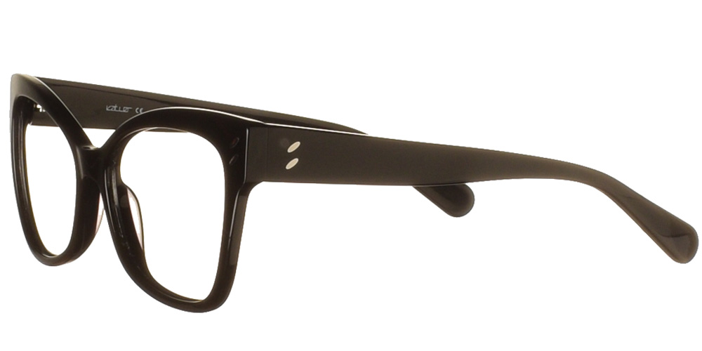 Cat eye black acetate woman’s eyewear Κ2197 glossy black by Katler most suitable for medium and large faces.