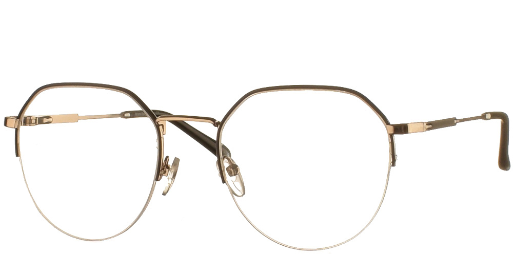 Μεταλλικά στρόγγυλα γυναικεία γυαλιά οράσεως ΜΝ 4792 μαύρο με χρυσές λεπτομέρειες της εταιρίας Monte Napoleone για μεσαία και μεγάλα πρόσωπα.