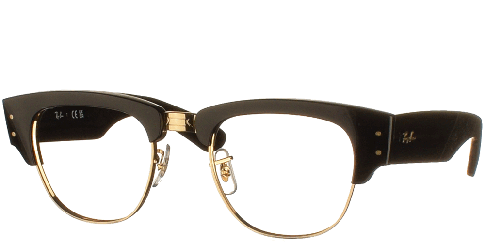 Unisex square eyeglasses RB 0316 Clubmaster black with gold details by Ray Ban more suitable for medium and large faces.