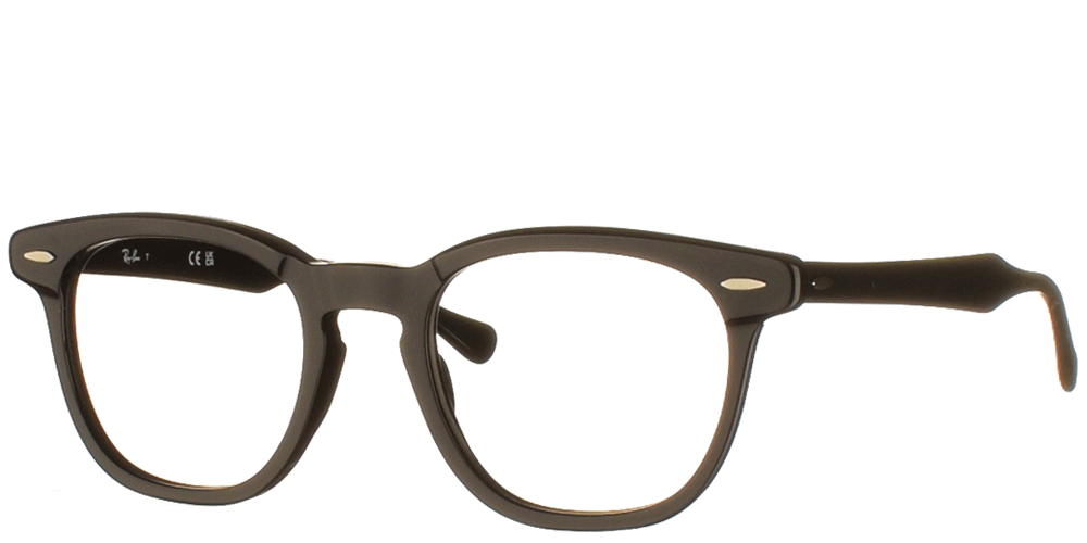 Unisex acetate square eyeglasses RB 5398 glossy black by Ray Ban more suitable for all shape of faces.