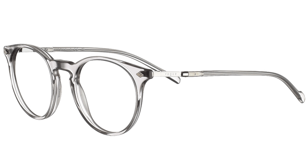 Unisex acetate round eyeglasses VO 5434 transparent grey by Vogue more suitable for medium and large faces.