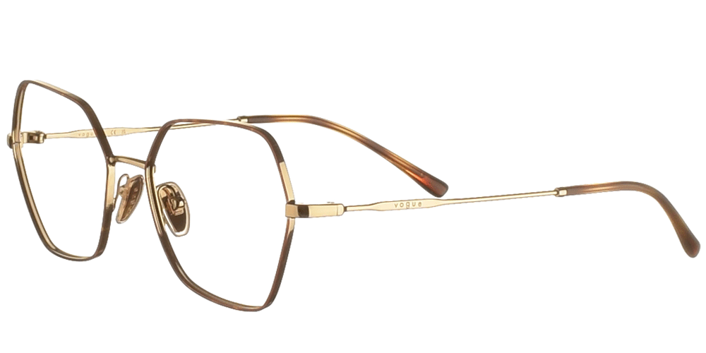 Γυναικεία μεταλλικά πολύγωνα γυαλιά οράσεως  VO 4281 χρυσά με μπρονζέ της εταιρίας Vogue κατάλληλα για μεσαία και μικρά πρόσωπα.
